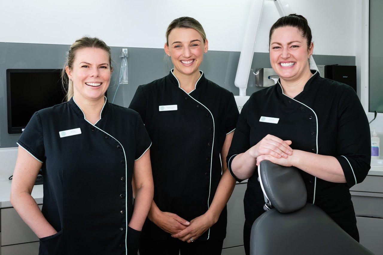 Alice, Catherine and Sarah, dental hygienists at Flinders Dental Practice